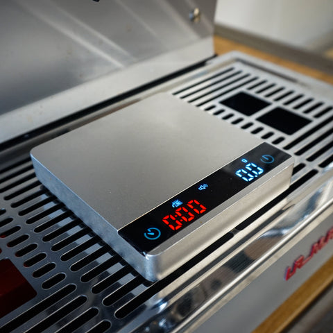 Earl Metal Coffee Weighing Scales in metallic silver