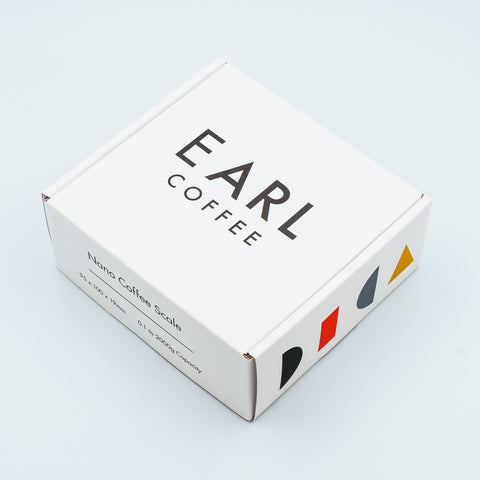 image of packaging on the Earl metal digital coffee scales