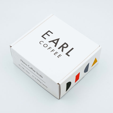 packaging that comes with the Earl Nano digital coffee scales in black