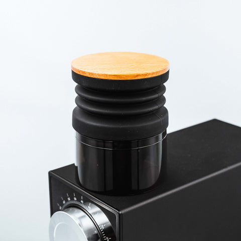 close up image of the bean hopper on the CF64V Electric Coffee Grinder