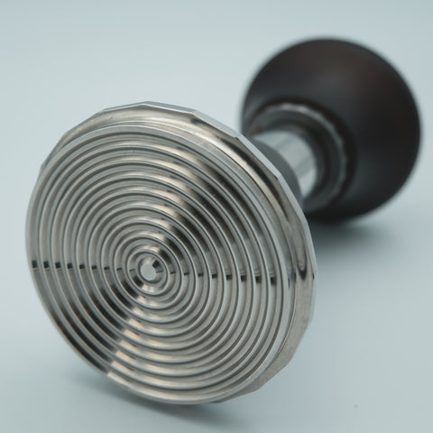 ripple detail on the base of the zeroHero Sword Espresso Impact Tamper