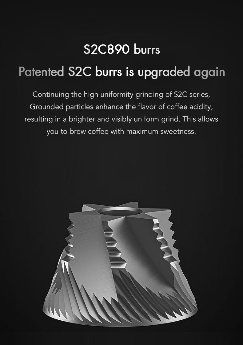 image of S2C890 burrs in the Timemore S3 Chestnut Manual Grinder with description