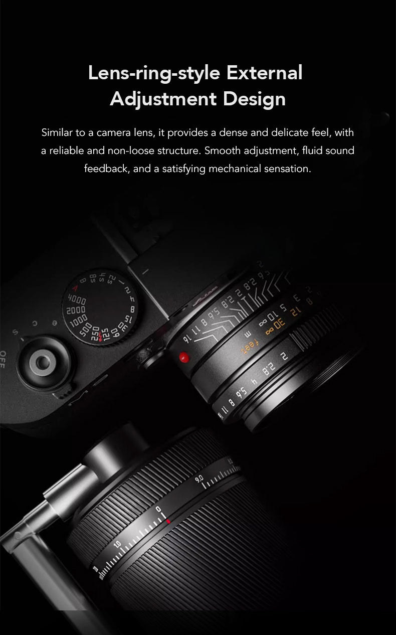 image of detailing on the lens ring style external adjustment design on the Timemore S3 Chestnut Manual Grinder