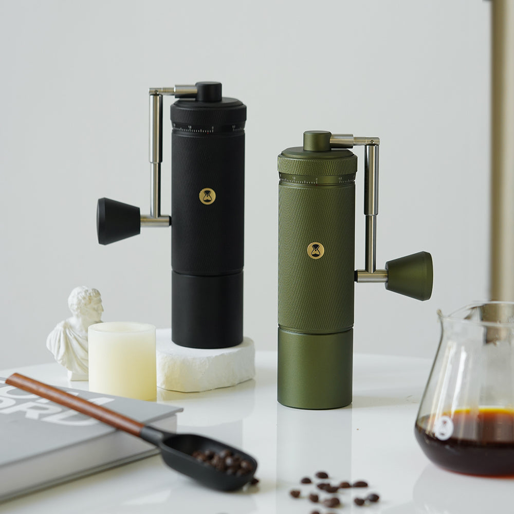 image of black and olive green Timemore S3 Chestnut Manual Grinder