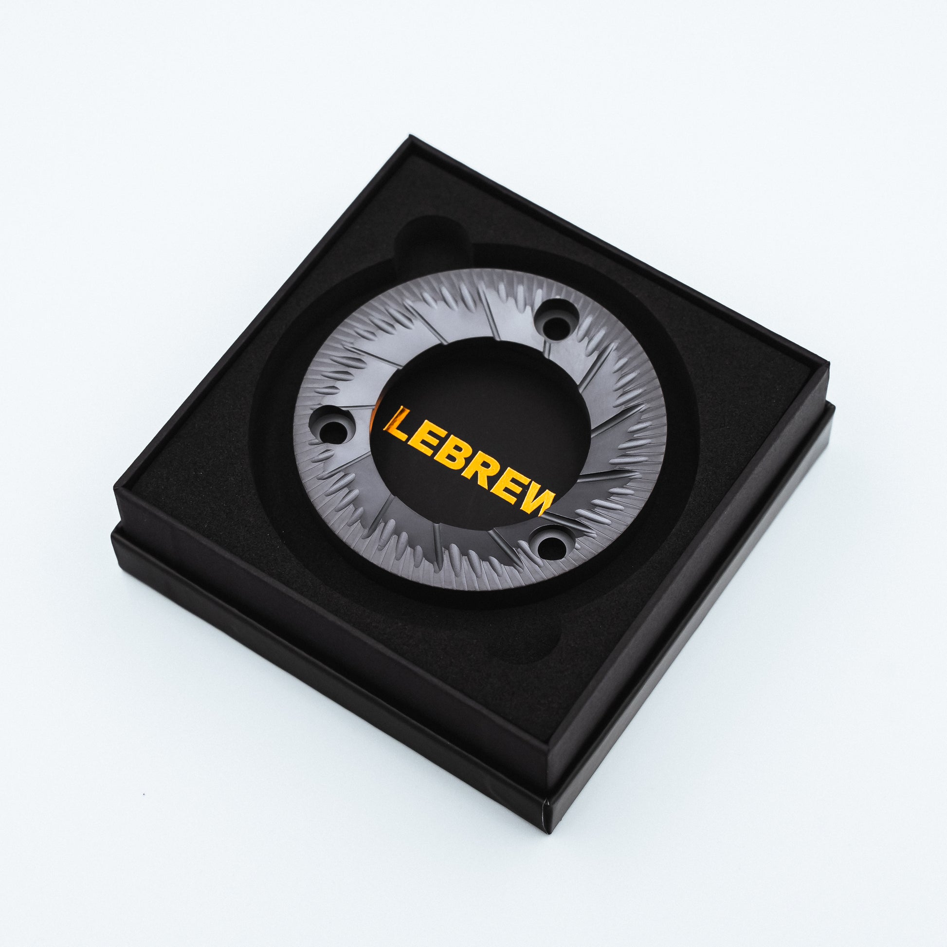 image of the Lebrew 83mm multipurpose sweet HyperBurr, made with high-hardness DC53 Specialist Steel, in the packaging