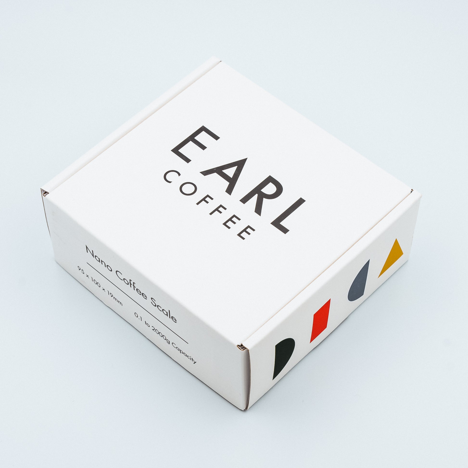 image of packaging on the Earl metal digital coffee scales
