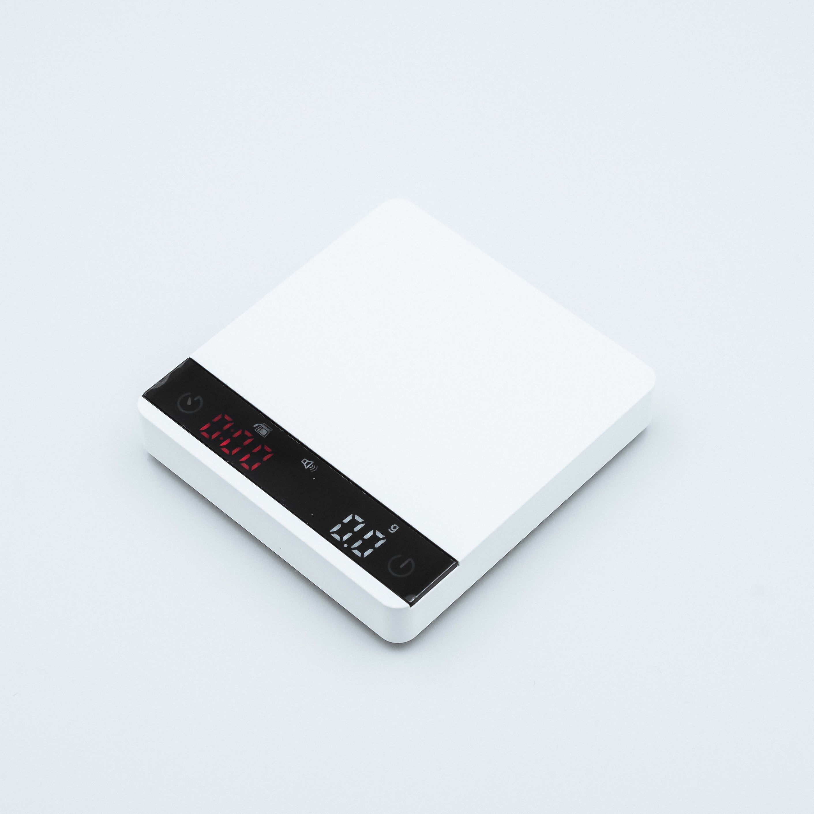 Ultra precise Earl Nano Metal Coffee Scales in white metallic style finish 