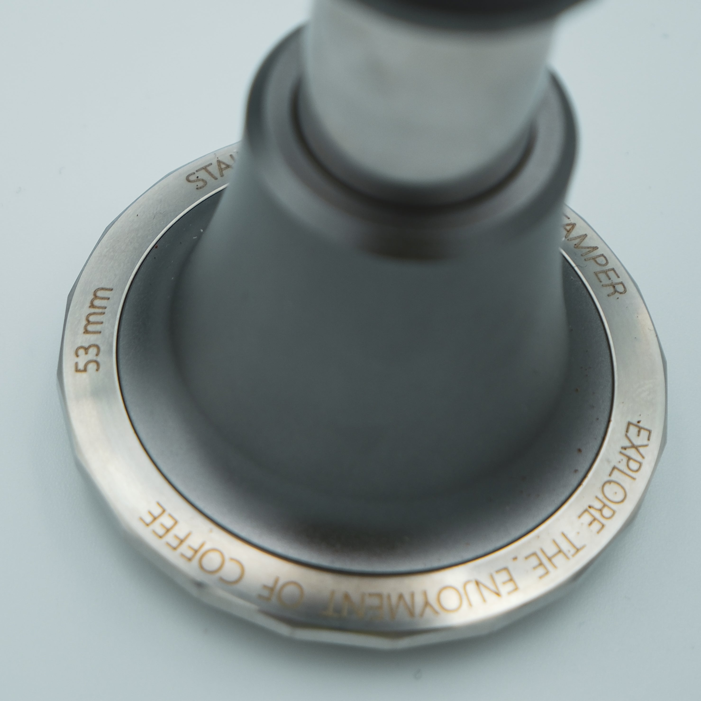 image of detailing on the zeroHero 53mm Sword Espresso Impact Tamper