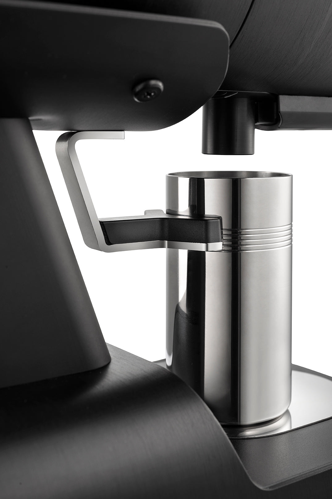 image of catch cup on the Mazzer Philos Single Dose Grinder