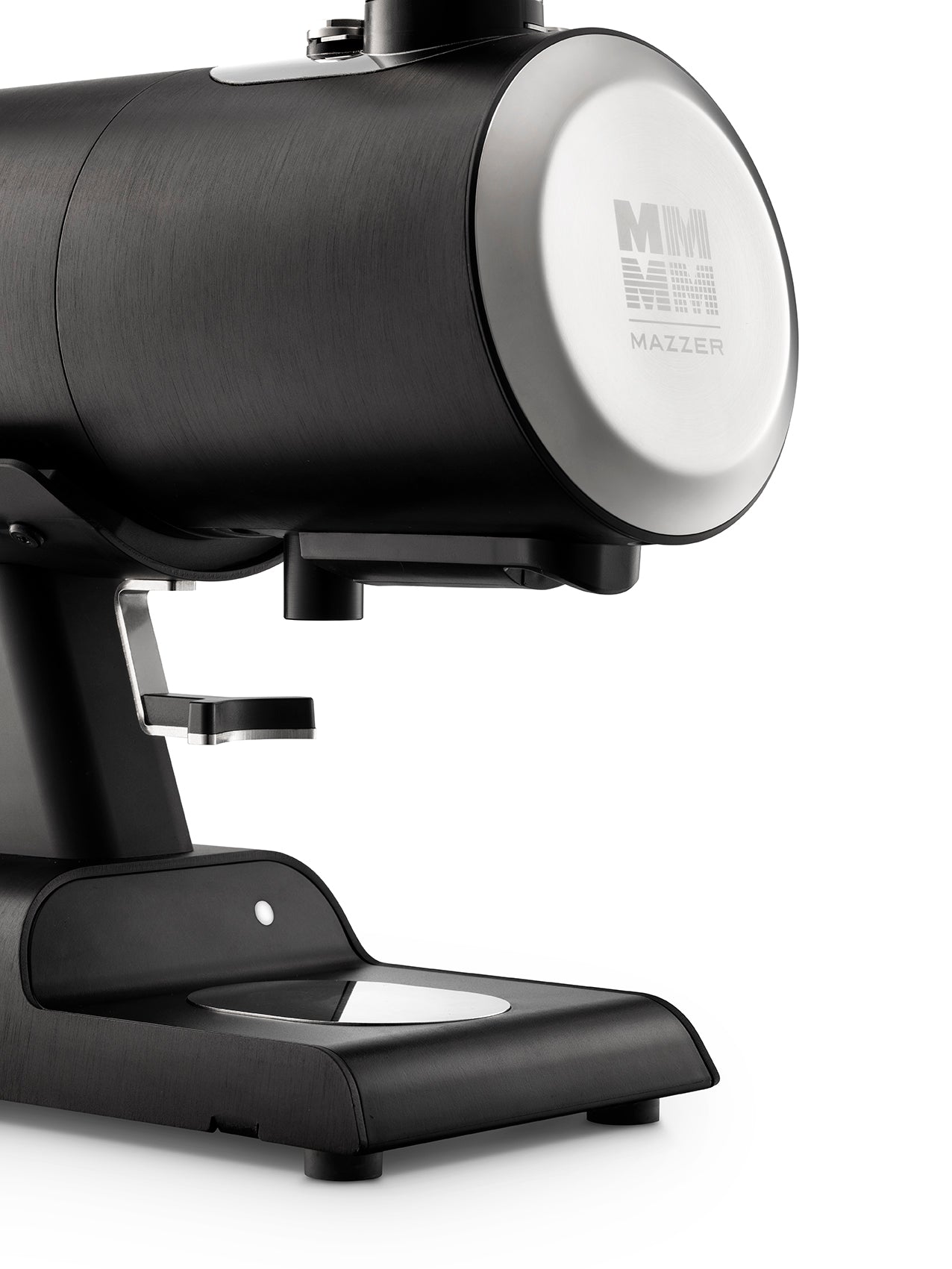 close up of branding on the Mazzer Philos Single Dose Grinder