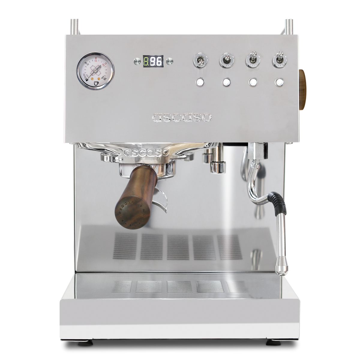 Ascaso Steel Duo PID V3 Espresso Coffee Machine - Stainless Steel/Wood