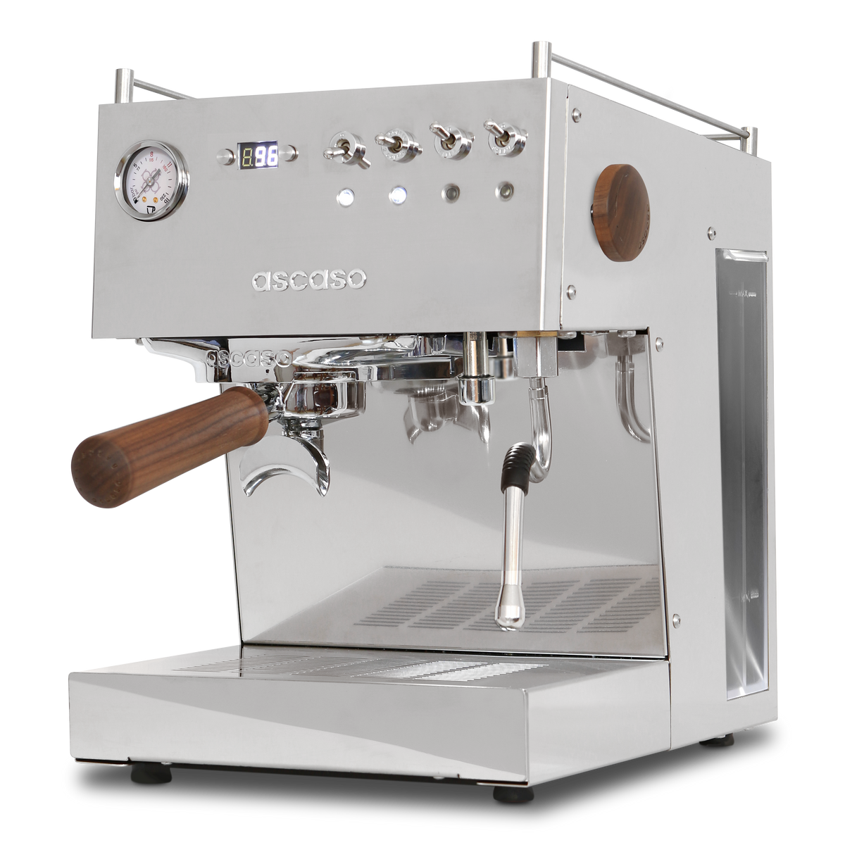 Ascaso Steel Duo PID V3 Espresso Coffee Machine - Stainless Steel/Wood