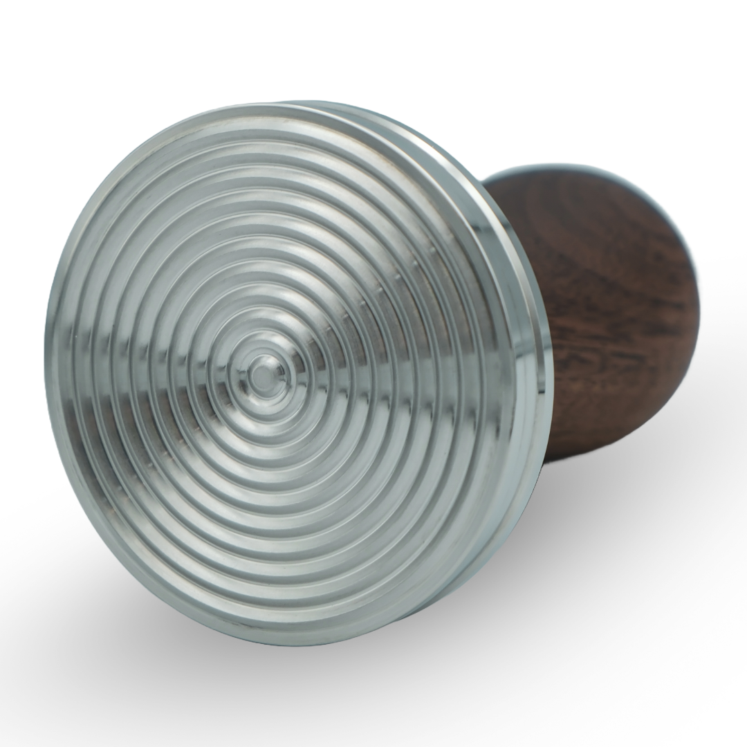 ripple markings on the bottom of the zeroHero 58mm Espresso Tamper